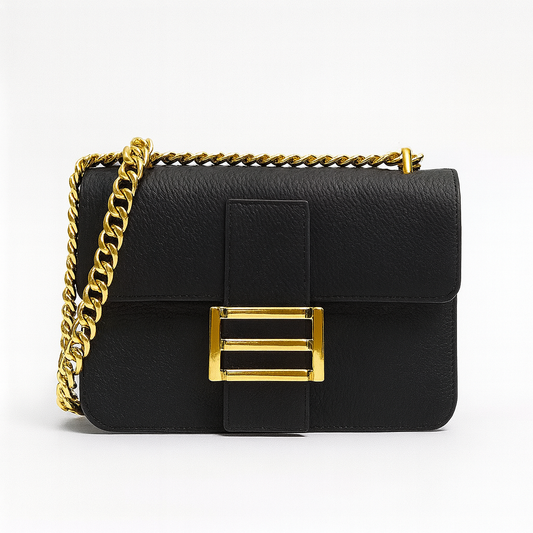 ENNA Bolso de vestir con cadena metálica negro