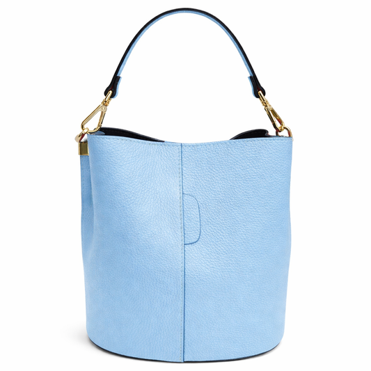 NERA Bolso tipo saco de piel con bolso interior azul bebe