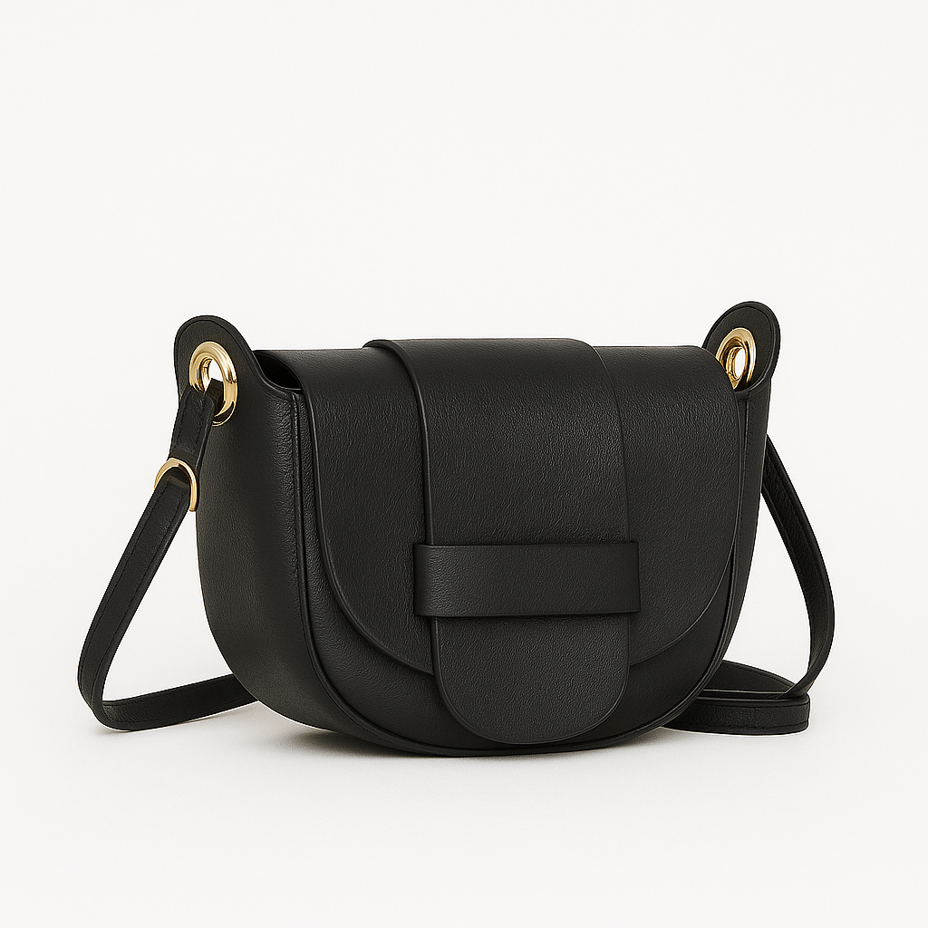 FLORENCIA - Bolso de piel con cremallera NEGRO