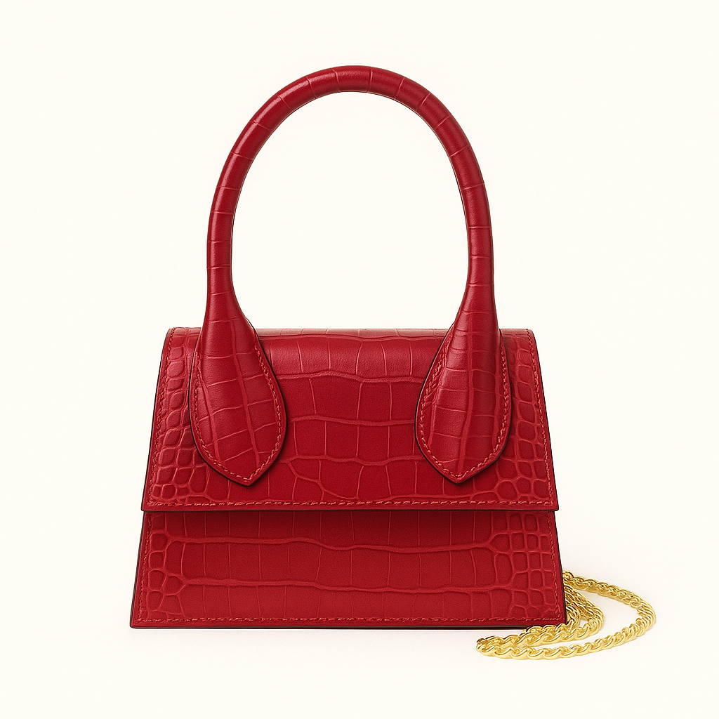 OPERA Bolso mini de piel grabada rojo