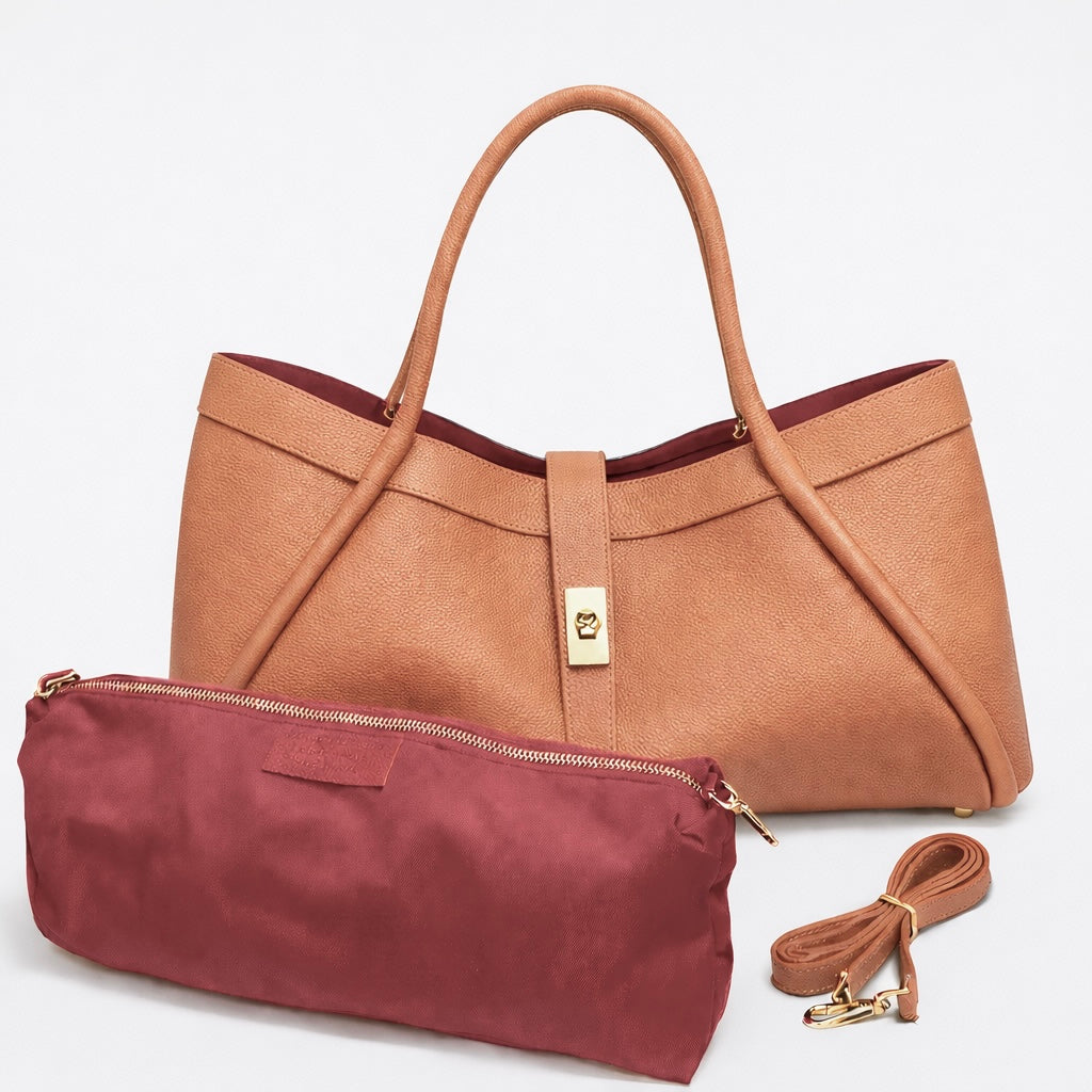 ALBA Bolso grande de piel con correa de hombro cuero