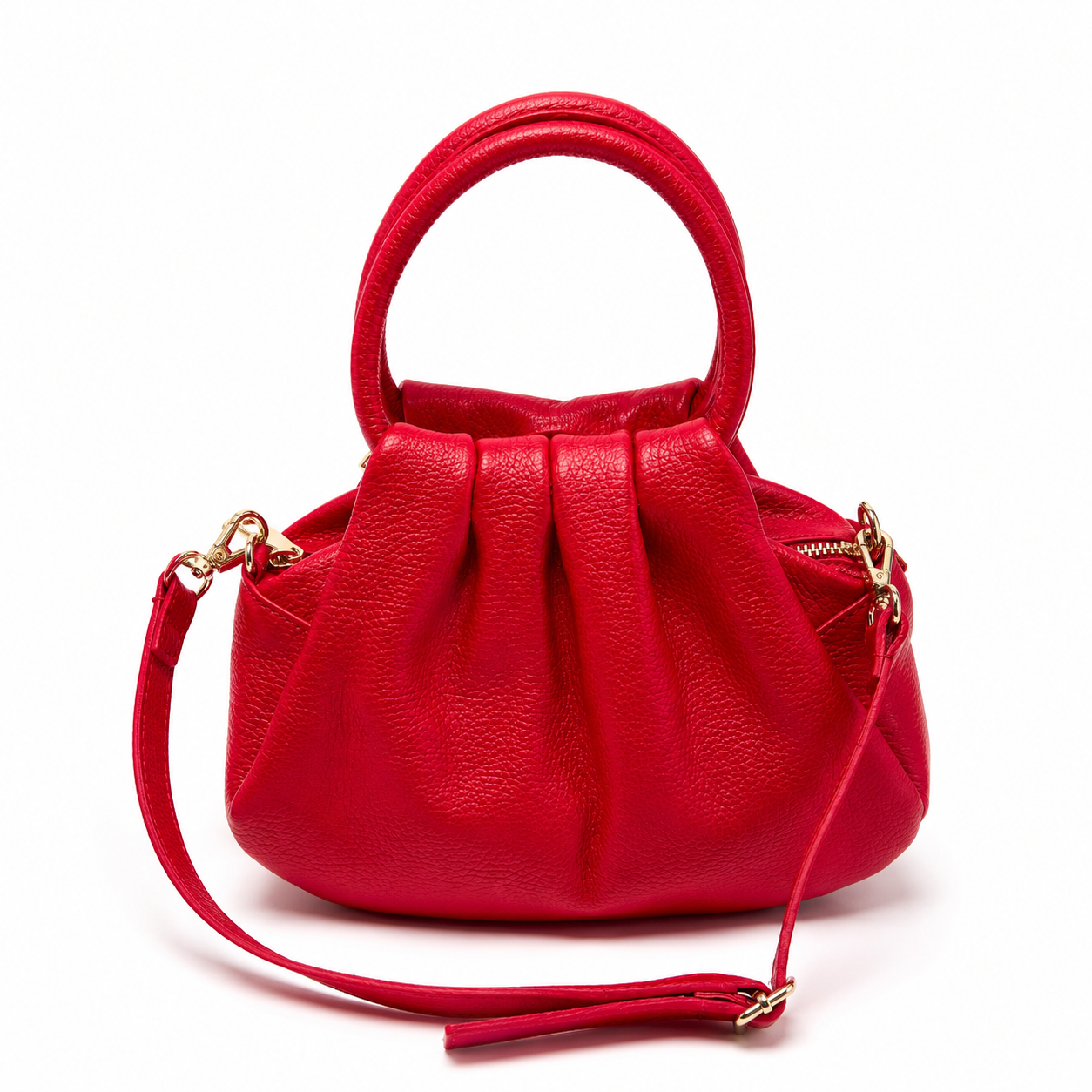 BRISA Bolso de piel con correa rojo