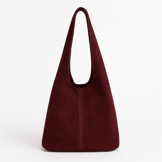 VENNETO Bolso saco de piel burdeos