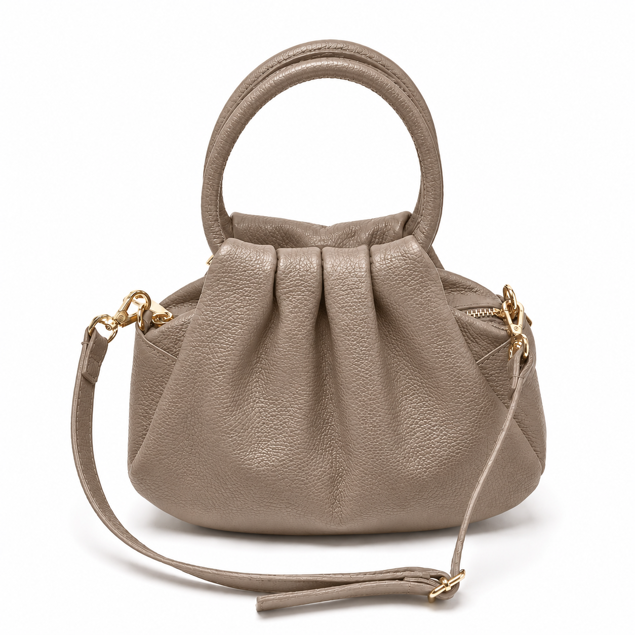BRISA Bolso de piel con correa taupe