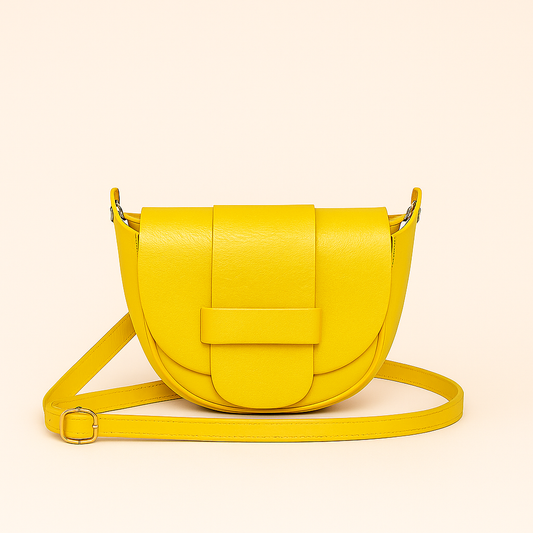 FLORENCIA - Bolso de piel con cremallera AMARILLO