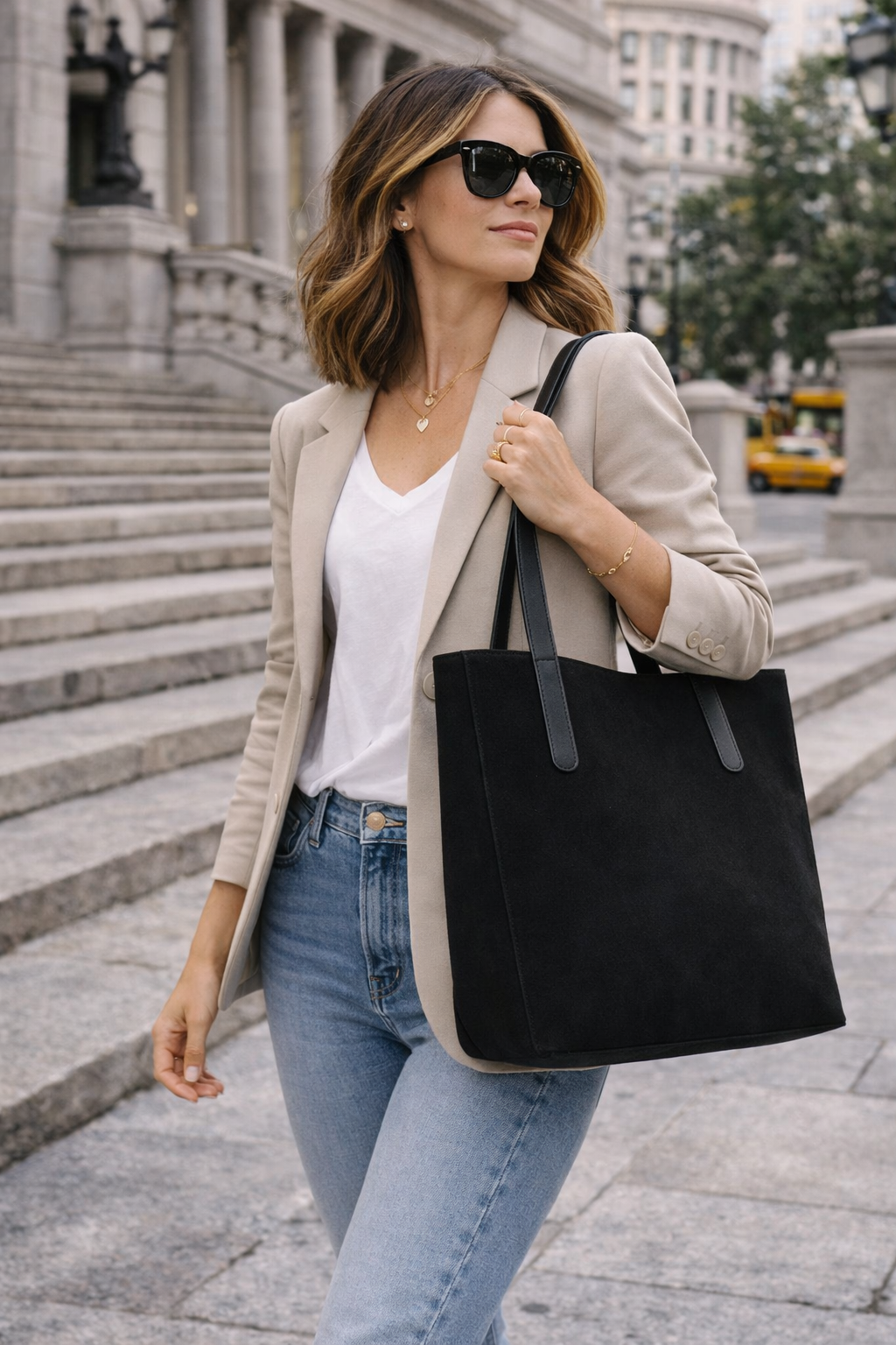 ROMA Bolso de piel con cremallera negro