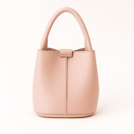 MILÁN Bolso de piel tipo bombonera ROSA MAQUILLAJE