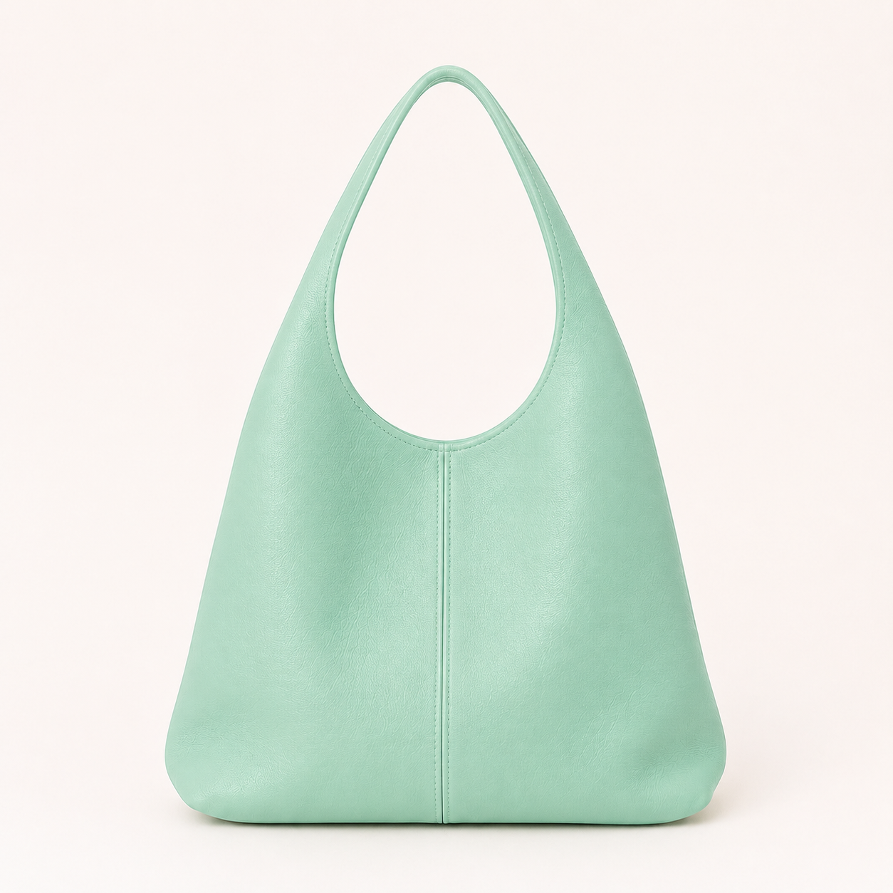 CAPRI Bolso de piel tipo saco con cremallera aguamarina