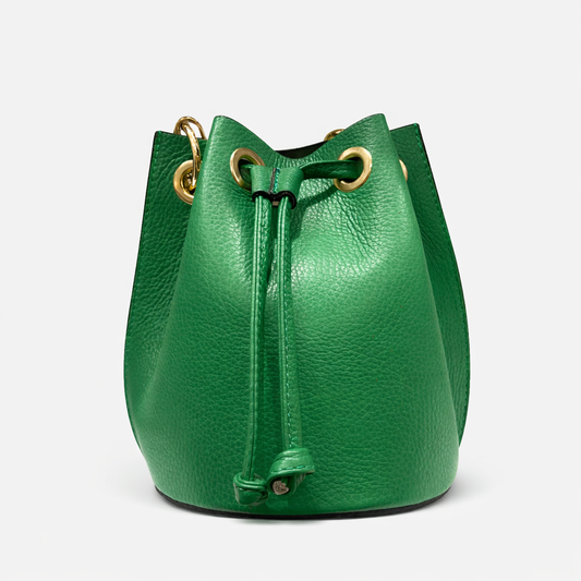 VITA Bolso bombonera piel granulada verde