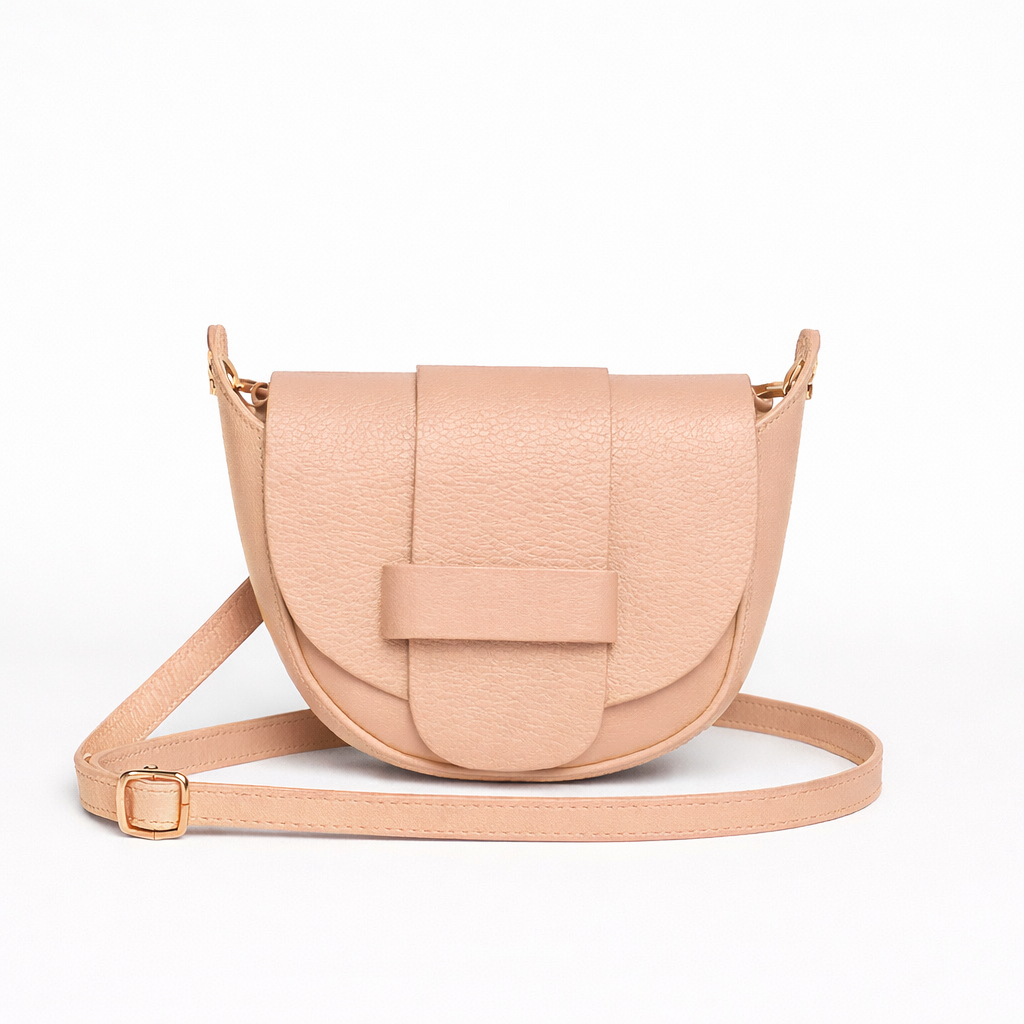 FLORENCIA - Bolso de piel con cremallera nude