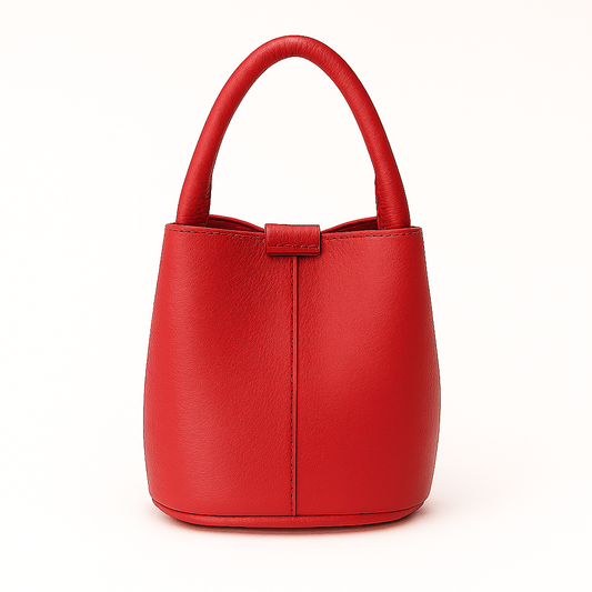MILÁN Bolso de piel tipo bombonera ROJO