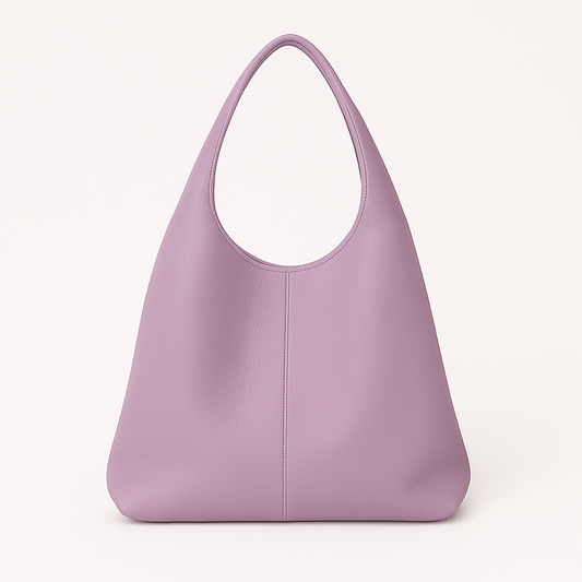 CAPRI Bolso de piel tipo saco con cremallera MALVA