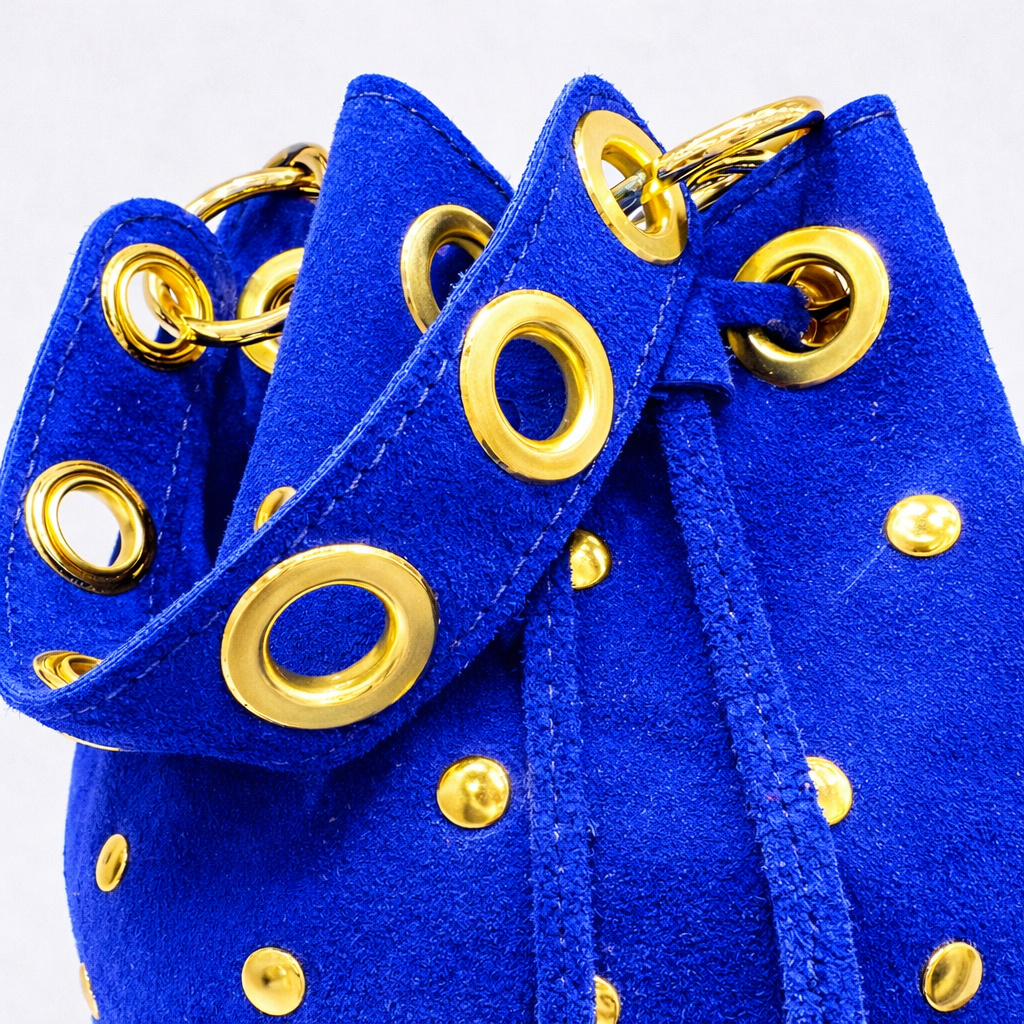 LIETTA Bolso de piel con tachas azul