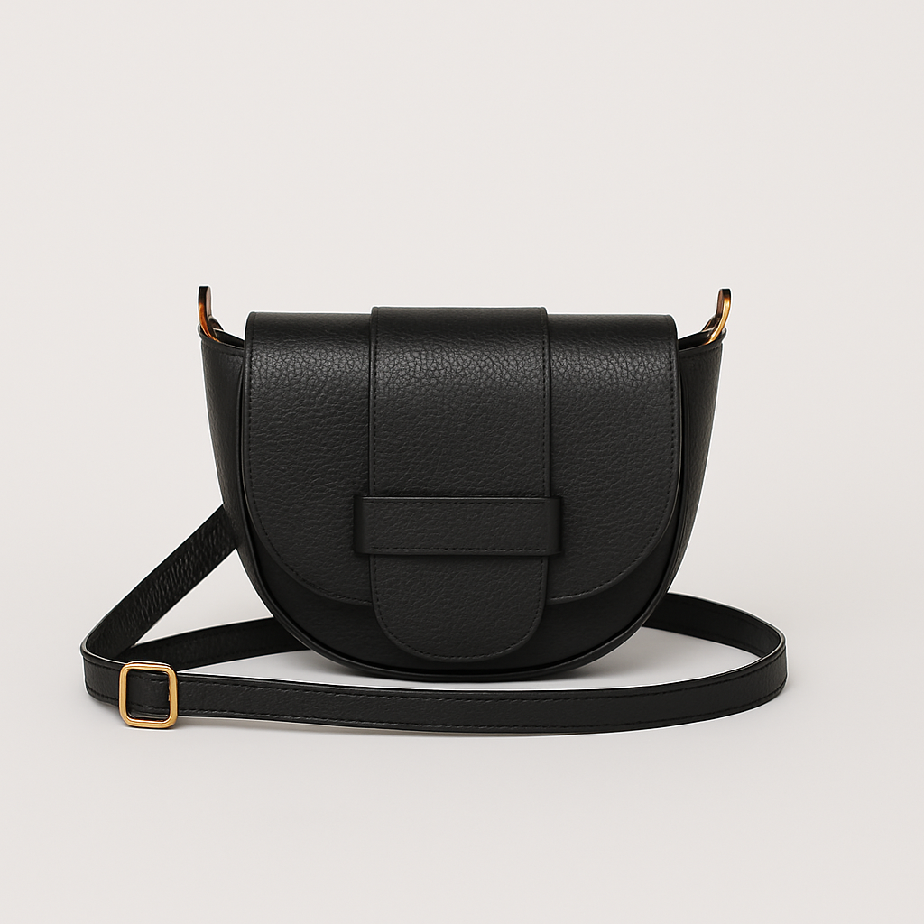 FLORENCIA - Bolso de piel con cremallera NEGRO