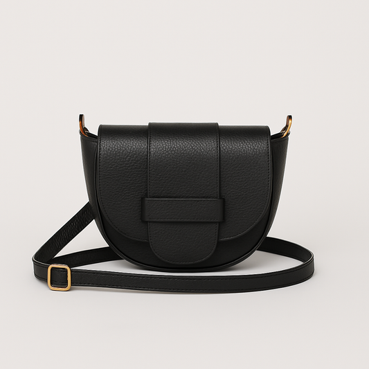 FLORENCIA - Bolso de piel con cremallera negro