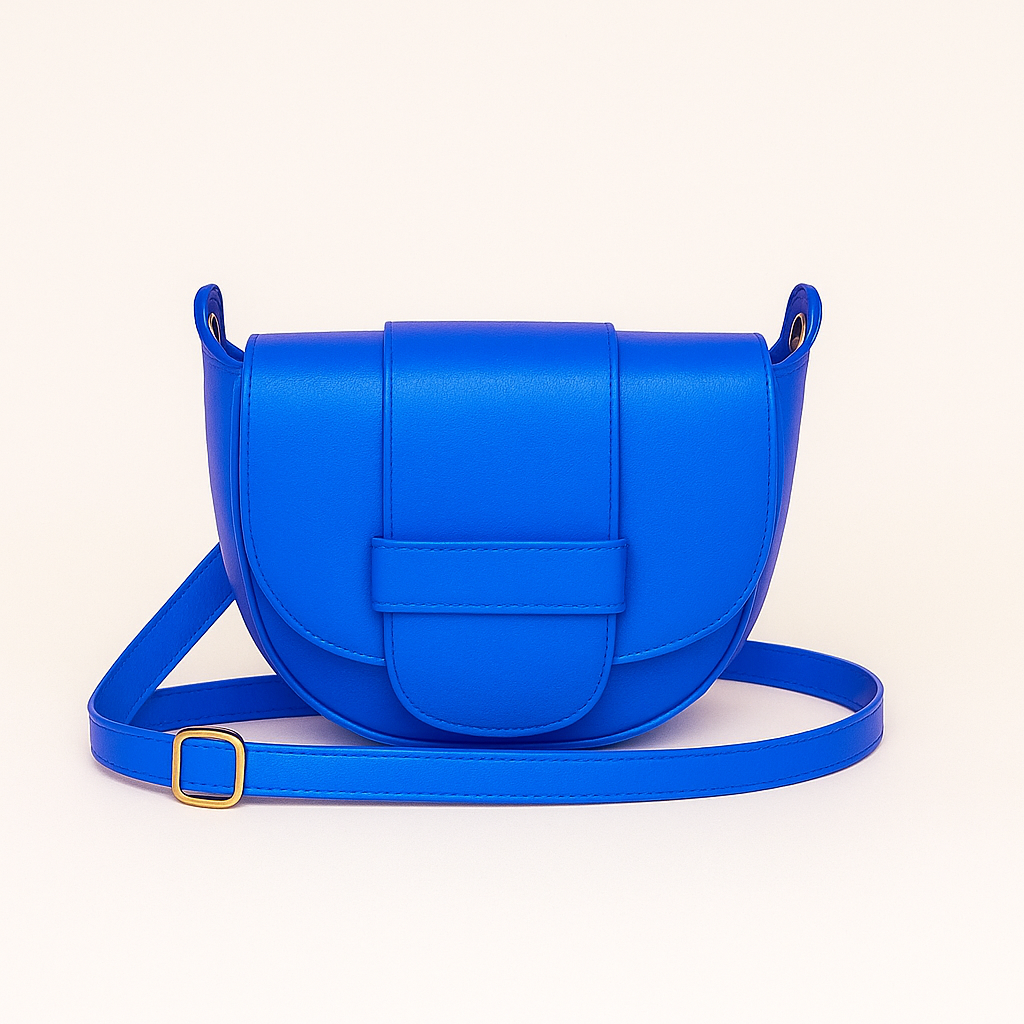 FLORENCIA - Bolso de piel con cremallera AZUL ELÉCTRICO