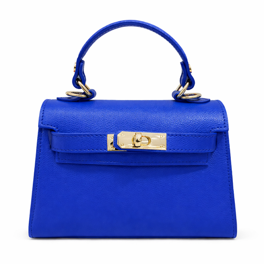 GIULIA Bolso de piel con correa de piel azul eléctrico