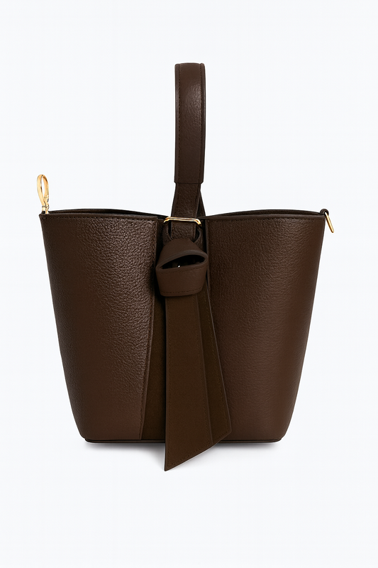 BELLA Bolso de piel marrón chocolate