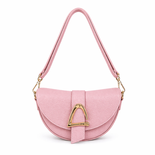LUNA Bolso de piel con cierre imán rosa