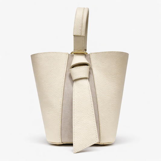 BELLA Bolso de piel blanco roto